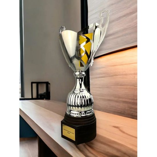 Copa Lamar de plata y oro con láser