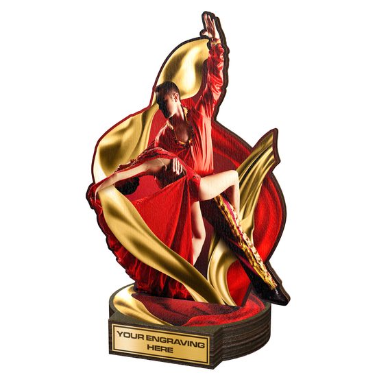 Trofeo Grove de Madera Real para Baile Latino