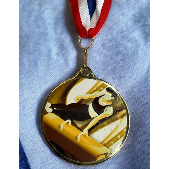 Medalla Barnet Clásica con Textura e Impresión 3D MaxMedal para Gimnasia Varonil
