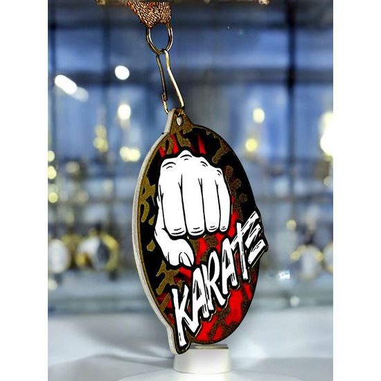 Medalla metálica de kárate acero inoxidable