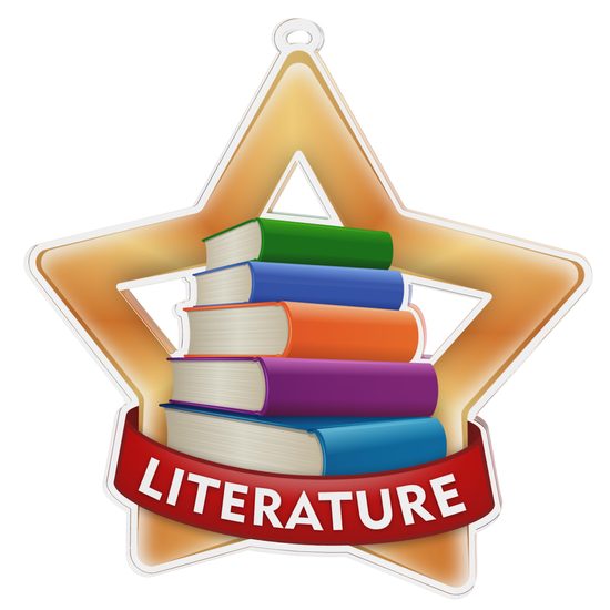 Medalla Mini Estrella de Acrílico Bronce para Literatura