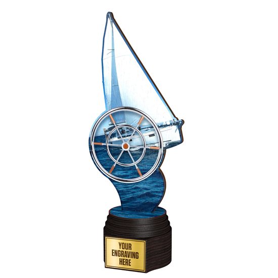 Trofeo de Madera Frontier para Vela a Full Color