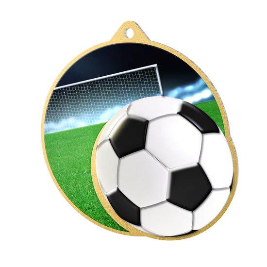 Medalla metálica de fútbol acero inoxidable