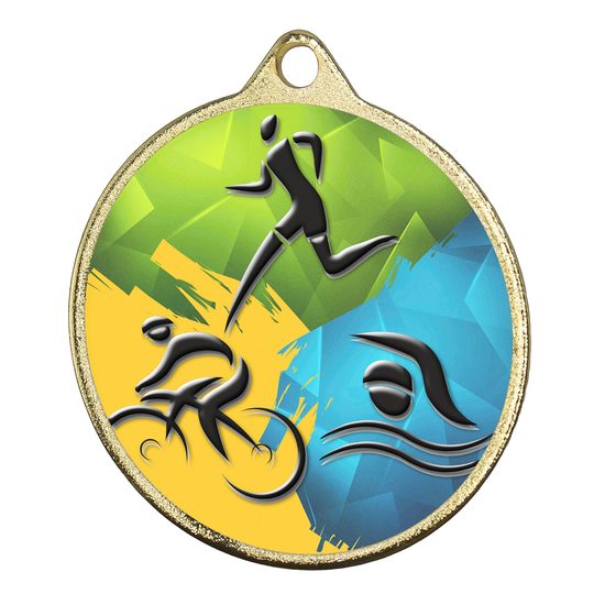 Medalla de Triatlón Barnet Color Textura Impresión 3D MaxMedal