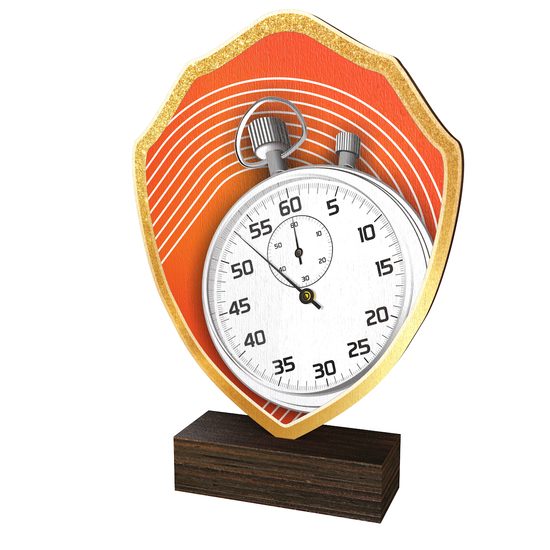 Trofeo Arden de Madera Real con Escudo de Atletismo