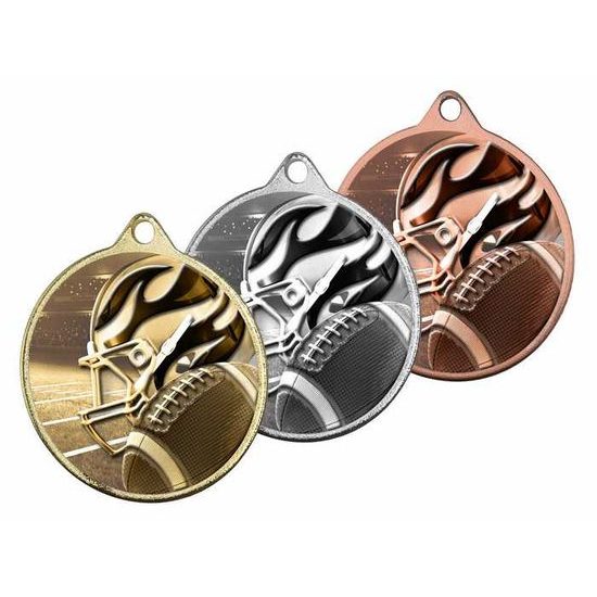 Medalla Barnet Clásica con Textura e Impresión 3D MaxMedal para Fútbol Americano
