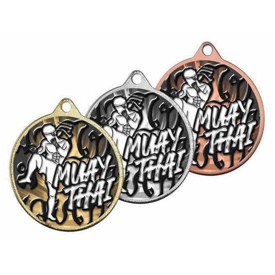 Medalla Barnet Clásica con Textura e Impresión 3D MaxMedal para Muay Thai