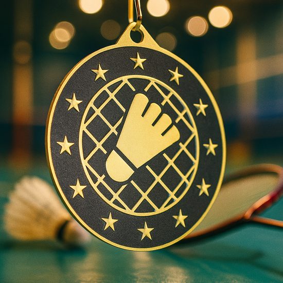 Medalla de Acero Inoxidable Valor de Bádminton