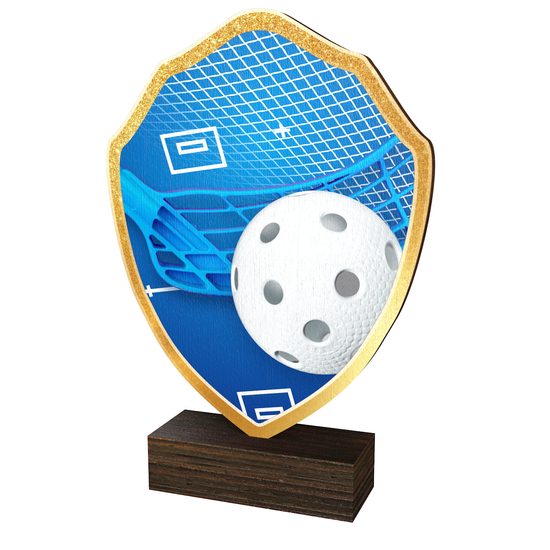 Trofeo Arden de Madera Real con Escudo de Floorball