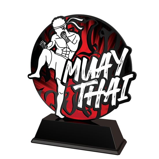 Trofeo Roswell en Acrílico Negro para Muay Thai