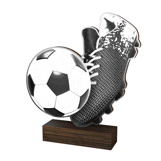 Trofeo de Madera Real Sierra con Bota de Fútbol - Clásico