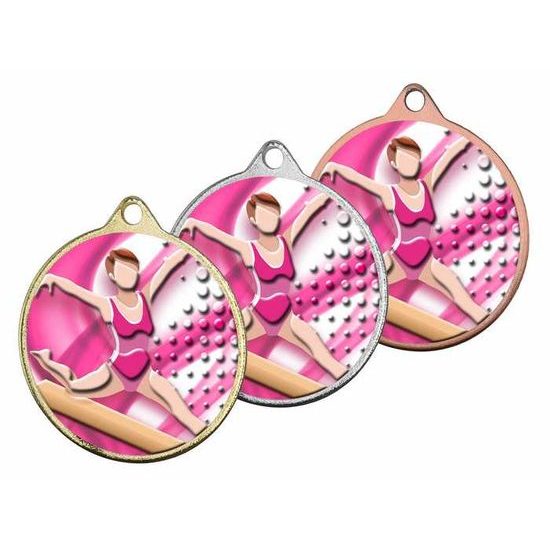 Medalla de Gimnasia para Niñas Barnet - Textura de Color 3D MaxMedal