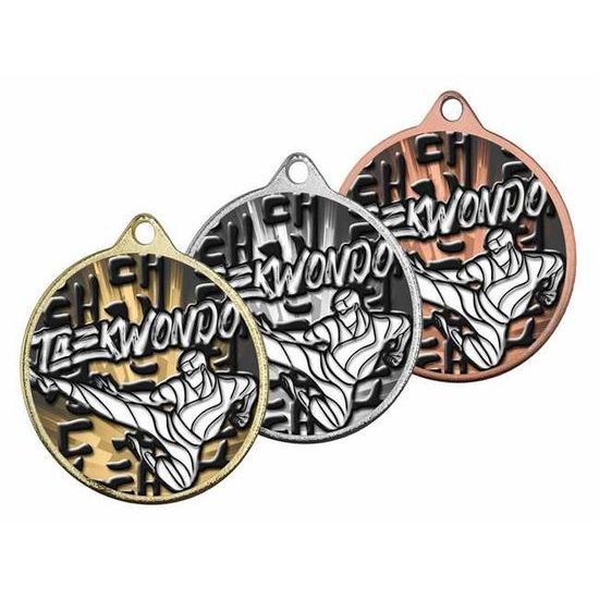 Medalla Barnet Clásica con Textura e Impresión 3D para Taekwondo