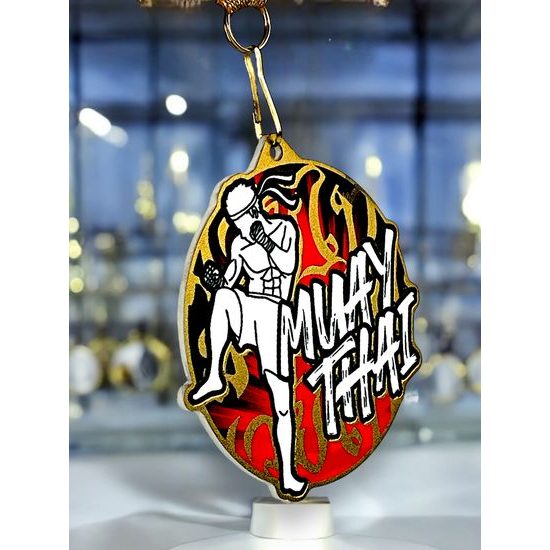 Medalla metálica para Muay Thai acero inoxidable