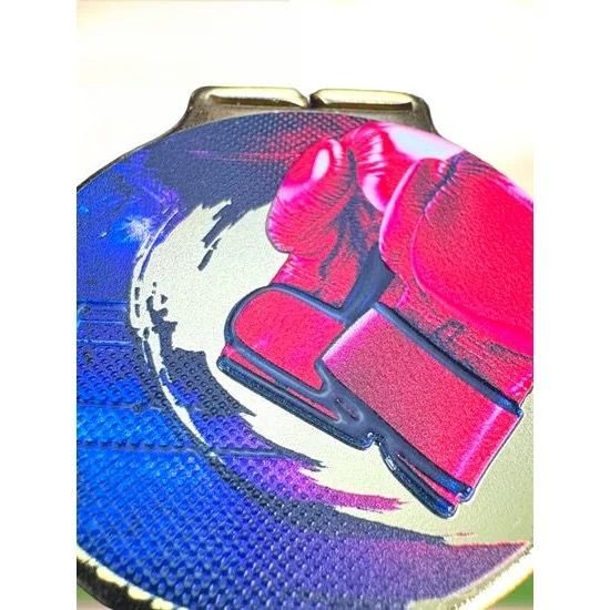 Medalla de Boxeo Sacul con Textura de Color e Impresión 3D
