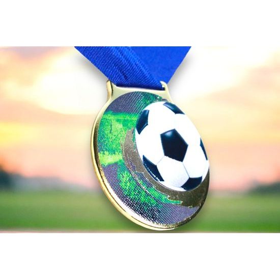 Medalla Sacul de Fútbol con Textura de Color e Impresión 3D