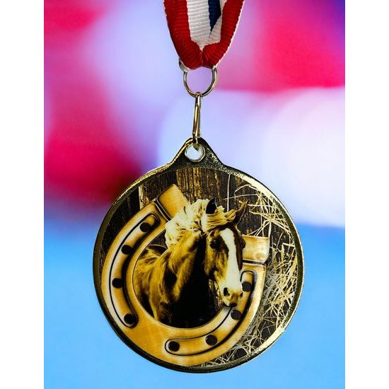 Medalla Clásica de Cabeza de Caballo con Textura 3D MaxMedal