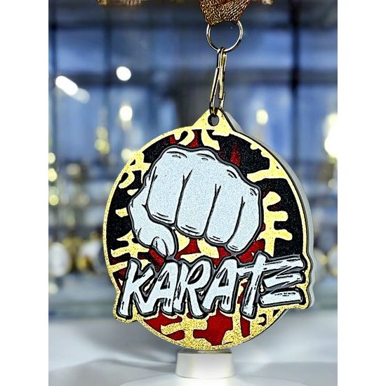 Medalla metálica de kárate acero inoxidable