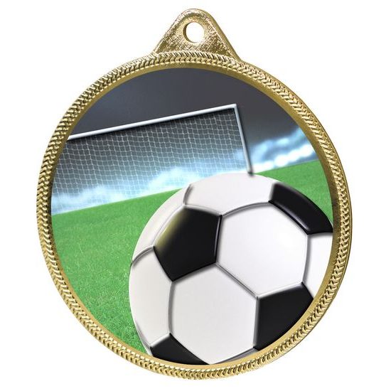 Medalla de Oro para Fútbol con Textura 3D e Impresión a Color