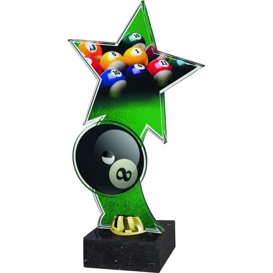 Trofeo Viena de Acrílico de Estrella para Billar