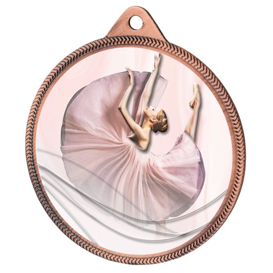 Medalla de Ballet Color Textura 3D Bronce