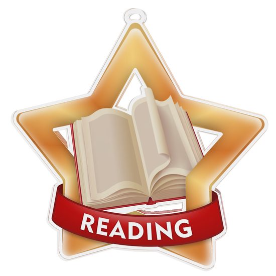 Medalla Mini Estrella de Acrílico Bronce para Lectura