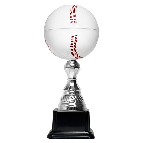 Trofeo de Béisbol Conroe Plata y Blanco
