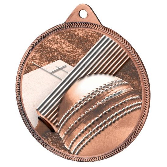 Medalla Clásica de Cricket con Textura 3D en Bronce