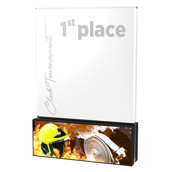 Premio de Bombero en Acrílico con Diseño de Ciudad