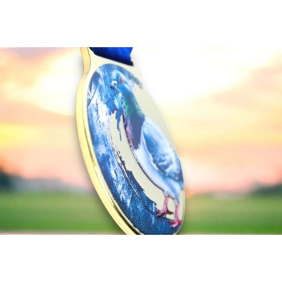 Medalla Sacul Paloma Color Textura Impresión 3D