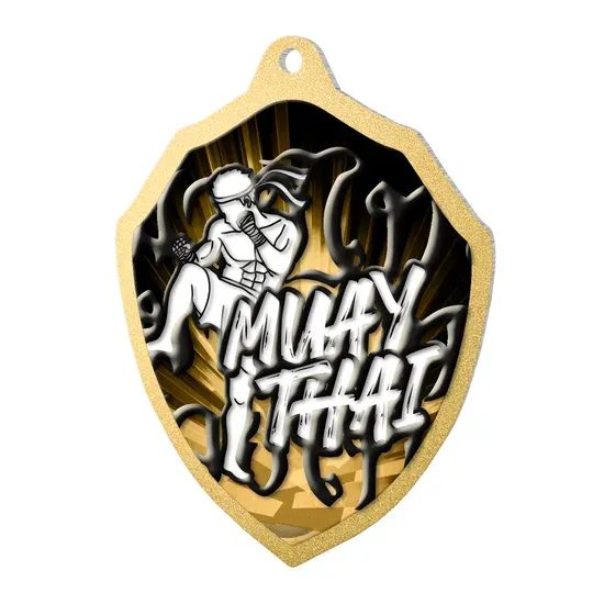 Medalla Clásica de Muay Thai Molten de Acero Inoxidable Fundido