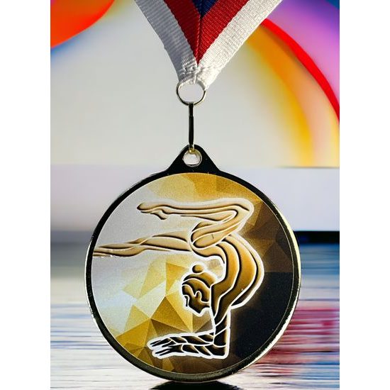 Medalla Barnet Clásica con Textura e Impresión 3D MaxMedal para Gimnasia