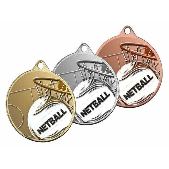 Medalla Barnet Clásica con Textura e Impresión 3D MaxMedal para Netball