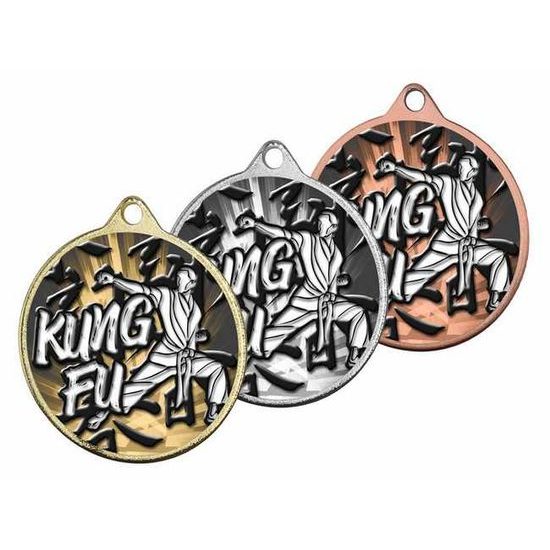 Medalla Barnet Clásica con Textura e Impresión 3D MaxMedal para Kung Fu