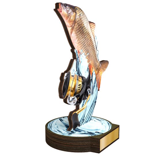 Trofeo Grove de Madera Real para Pesca de Lucio