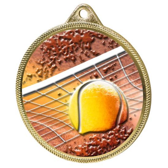 Medalla de Oro de Tenis con Textura de Color e Impresión 3D