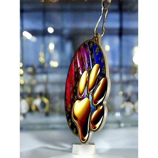 Medalla metálica de cinología acero inoxidable