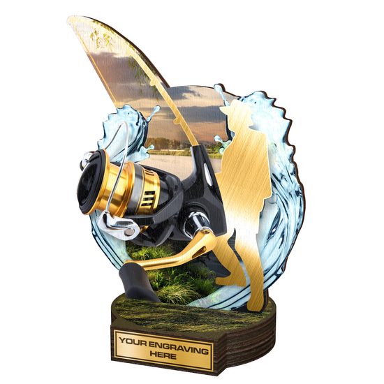 Trofeo Grove de Madera Real para Pesca