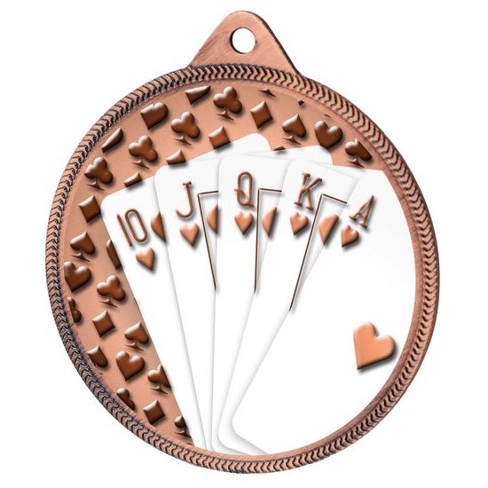 Medalla de Bronce con Textura Clásica Royal Flush Cards Impresión 3D