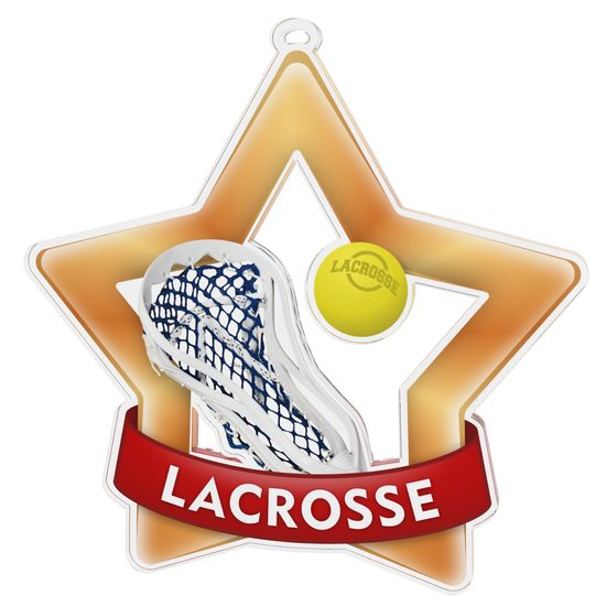 Medalla Mini Estrella de Acrílico Bronce para Lacrosse