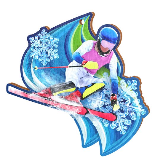 Medalla de Madera Ecológica para Esquí Alpino Pravo