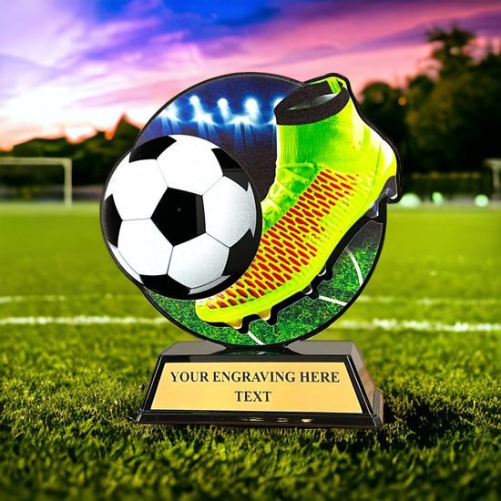 Trofeo Roswell en Acrílico Negro para Fútbol Soccer