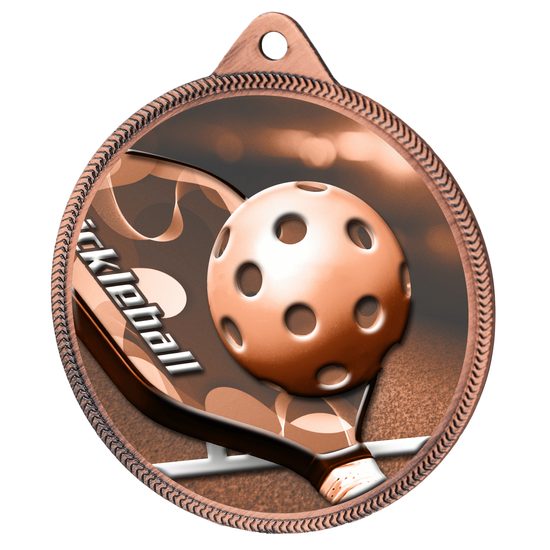 Medalla Clásica de Pickleball con Textura Impresa en 3D - Bronce