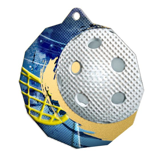 Medalla de Floorball acero inoxidable