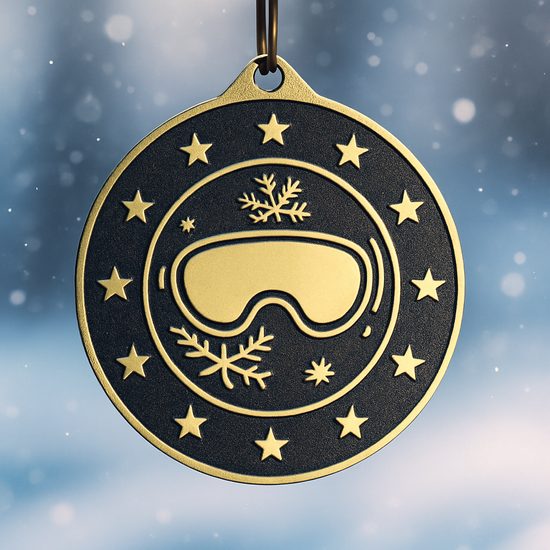 Medalla de Snowboard Valor de Acero Inoxidable