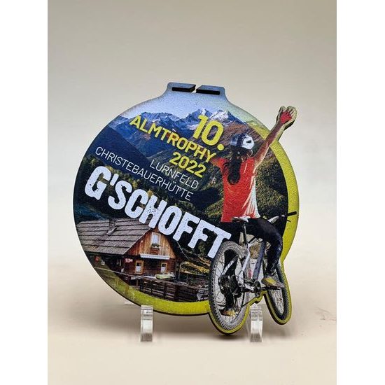 Medalla Deluxe Personalizada de Madera Real con Logo