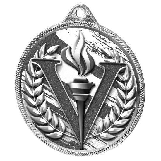 Medalla Clásica Victoria Textura 3D Impresión en Plata
