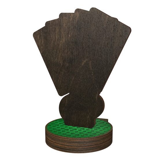 Trofeo Grove de Madera Real para Juego de Cartas