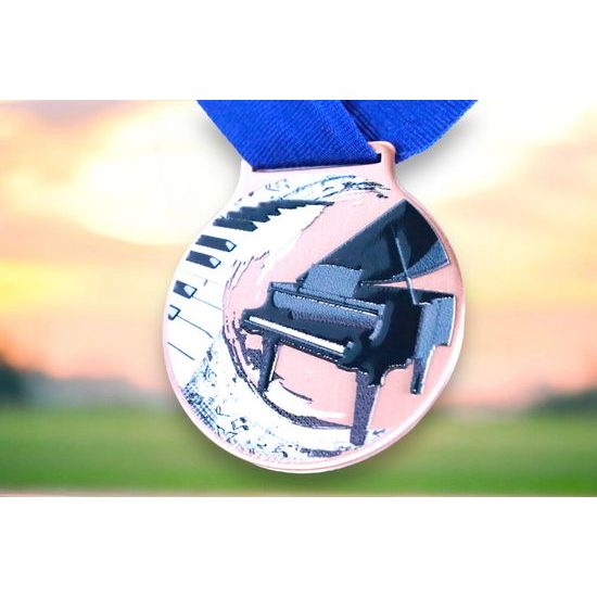 Medalla Sacul Piano Color Textura Impresión 3D