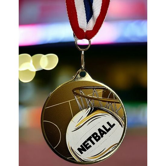 Medalla Barnet Clásica con Textura e Impresión 3D MaxMedal para Netball